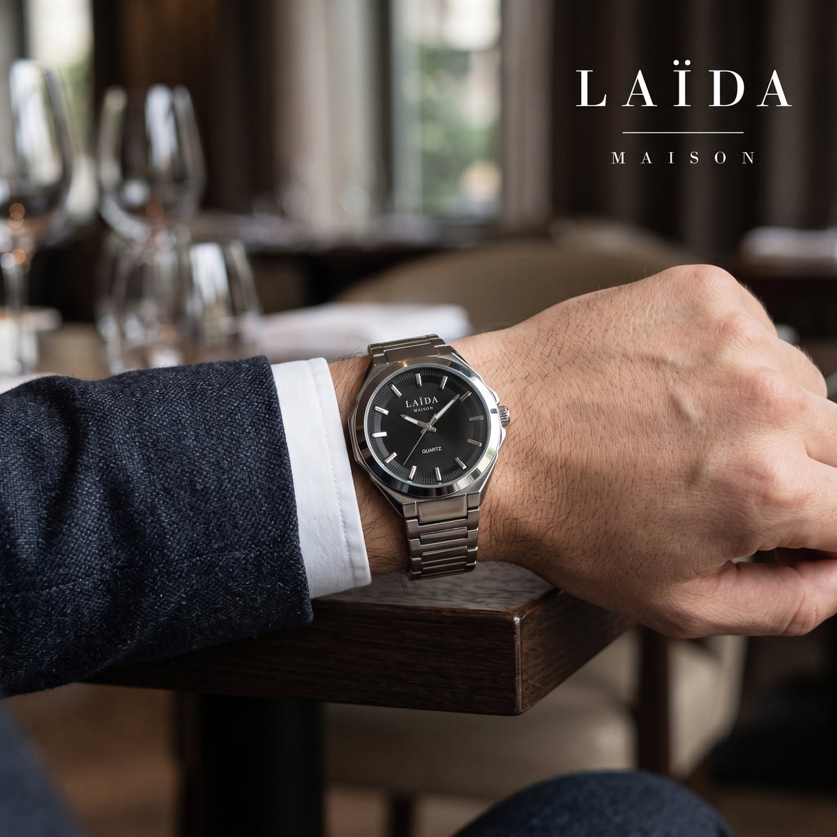 Laïda Maison™ - Siyah Kadran Erkek Kol Saati ( LM-102 )
