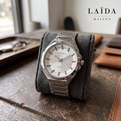 Laïda Maison™ - Beyaz Kadran Erkek Kol Saati ( LM-101 )