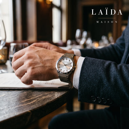 Laïda Maison™ - Beyaz Kadran Erkek Kol Saati ( LM-101 )