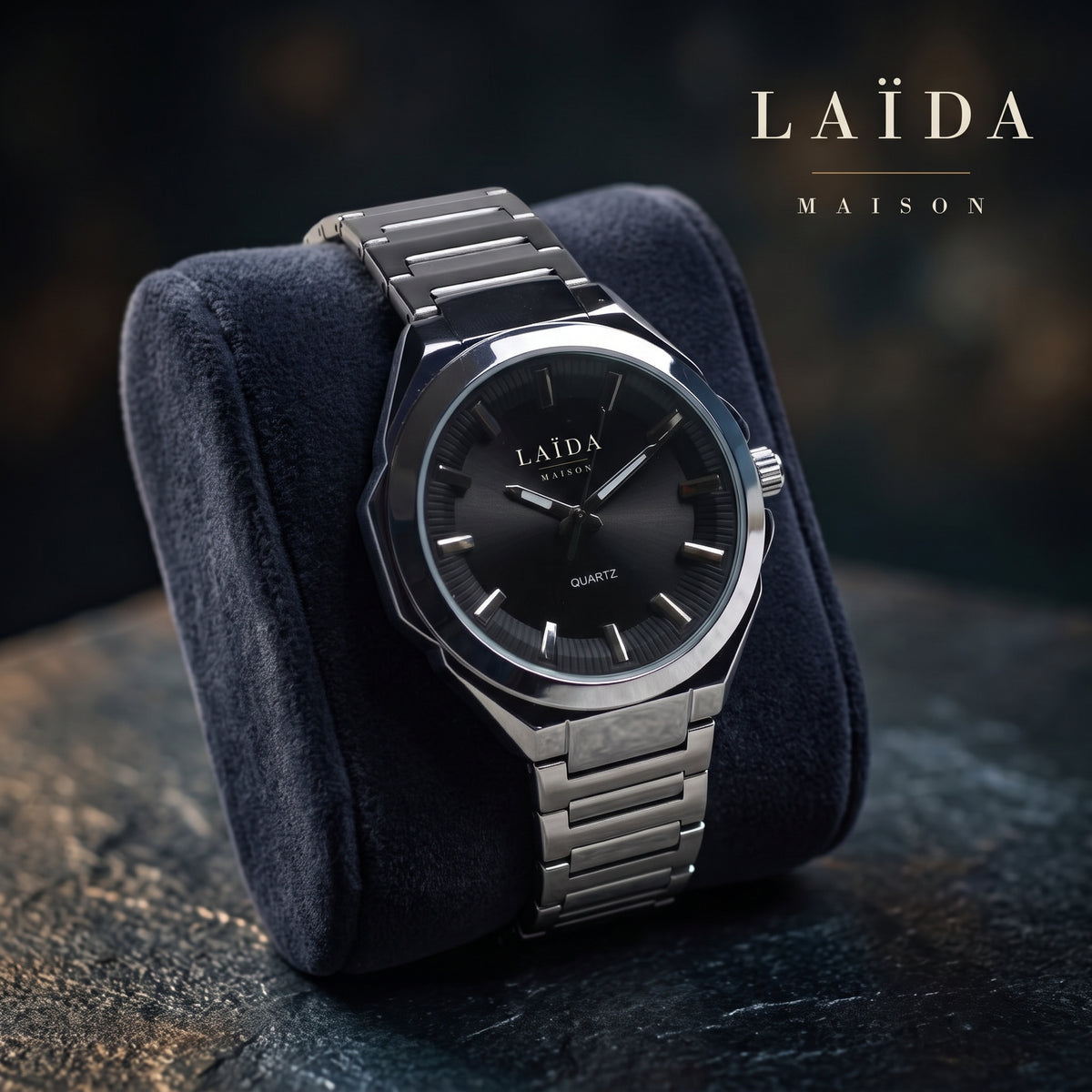 Laïda Maison™ - Siyah Kadran Erkek Kol Saati ( LM-102 )
