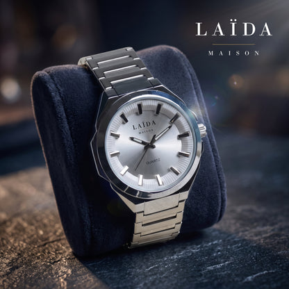 Laïda Maison™ - Beyaz Kadran Erkek Kol Saati ( LM-101 )
